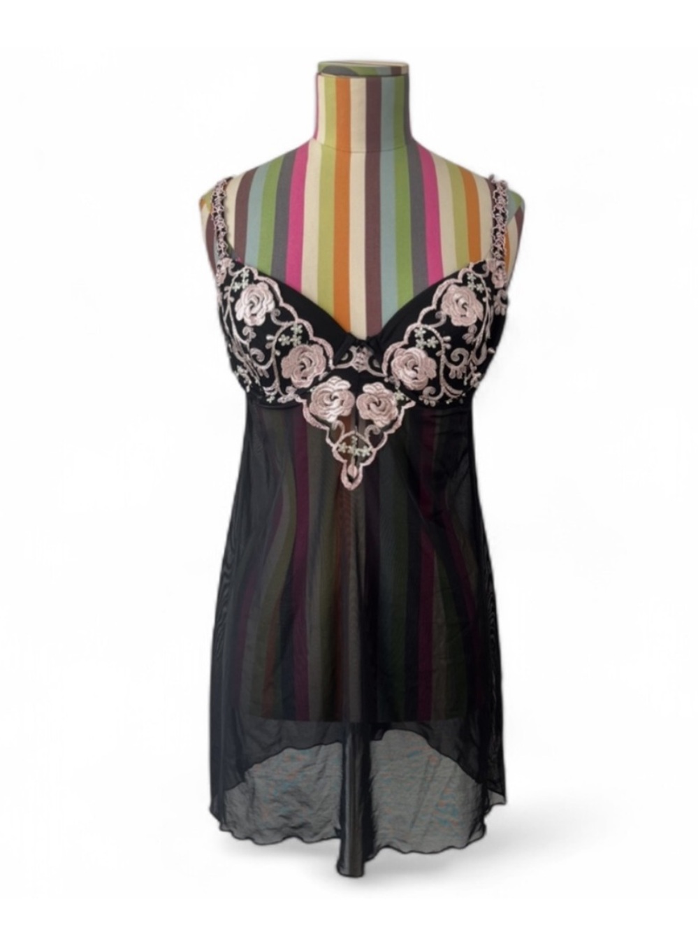 Gilligan & O’Malley Floral Embroidered Sheer Slip Dress Long Top